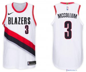 Maillot NBA Pas Cher Portland Trail Blazers C.J. McCollum 3 Blanc Association 2017/18