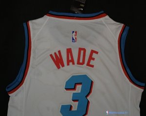 Maillot NBA Pas Cher Miami Heat Dwyane Wade 3 Blanc Ville 2017/18