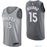 Maillot NBA Pas Cher Minnesota Timberwolves Shabazz Muhammad 15 Nike Gris Ville 2017/18