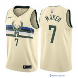 Maillot NBA Pas Cher Milwaukee Bucks Thon Maker 7 Nike Crema Ville 2017/18