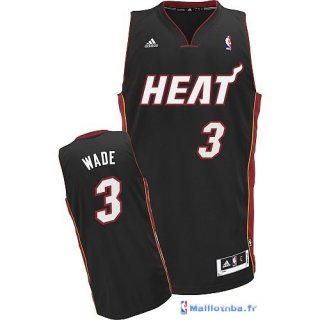 Maillot NBA Pas Cher Miami Heat Dwyane Wade 3 Noir Rouge