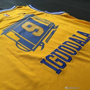 Maillot NBA Pas Cher Golden State Warriors Andre Iguodala 9 Retro Jaune