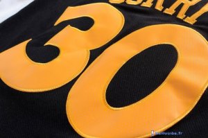 Maillot NBA Pas Cher Golden State Warriors Stephen Curry 30 Noir Blanc Jaune