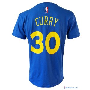 Maillot Manche Courte Golden State Warriors Stephen Curry 30 Nike Bleu