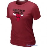 T-Shirt NBA Pas Cher Femme Chicago Bulls Bordeaux