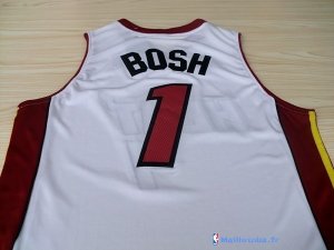 Maillot NBA Pas Cher Miami Heat Chris Bosh 1 Blanc Rouge