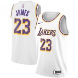 Los Angeles Lakers LeBron James Nike White Swingman Jersey - Association Edition