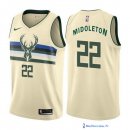 Maillot NBA Pas Cher Milwaukee Bucks Khris Middleton 22 Nike Crema Ville 2017/18