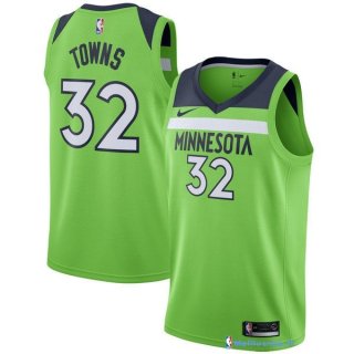 Maillot NBA Pas Cher Minnesota Timberwolves Karl Anthony Towns 32 Vert Statement 2017/18