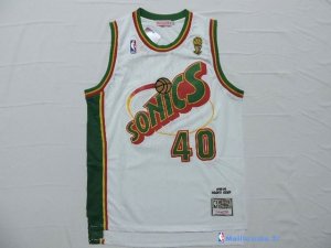 Maillot NBA Pas Cher Seattle Supersonics Shawn Kemp 40 Retro Blanc