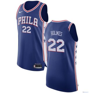 Maillot NBA Pas Cher Philadelphia Sixers Richaun Holmes 22 Bleu Icon 2017/18