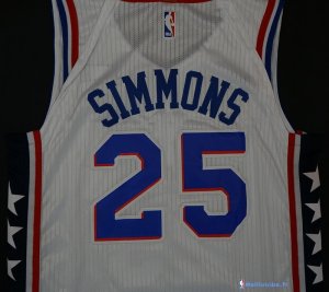 Maillot NBA Pas Cher Philadelphia Sixers Ben Simmons 25 Blanc 2017/18