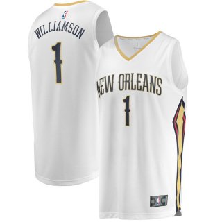 New Orleans Pelicans Zion Williamson Fanatics Branded White 2019 NBA Draft First Round Pick Fast Break Replica Jersey - Association Edition