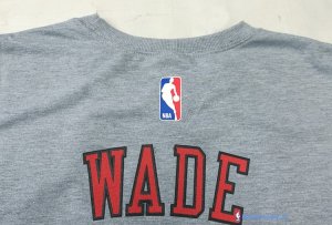 Maillot NBA Pas Cher Chicago Bulls Dwyane Wade 3 ML Gris