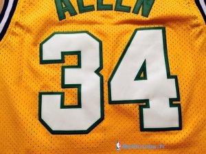 Maillot NBA Pas Cher Seattle Supersonics Ray Allen 34 Retro Jaune