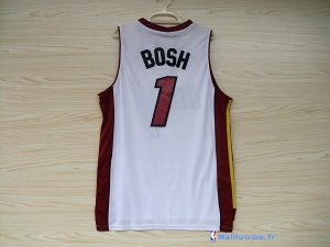 Maillot NBA Pas Cher Miami Heat Chris Bosh 1 Blanc Rouge