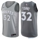 Maillot NBA Pas Cher Minnesota Timberwolves Karl Anthony Towns 32 Nike Gris Ville 2017/18