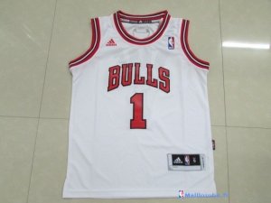 Maillot NBA Pas Cher Chicago Bulls Junior Derrick Rose 1 Blanc