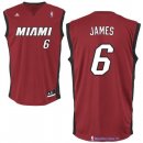 Maillot NBA Pas Cher Miami Heat LeBron James 6 Rouge Noir