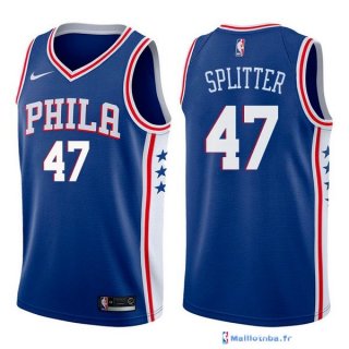 Maillot NBA Pas Cher Philadelphia Sixers Tiago Splitter 47 Bleu Icon 2017/18