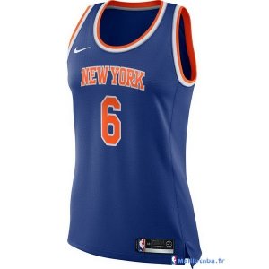 Maillot NBA Pas Cher New York Knicks Femme Kristaps Porzingis 6 Bleu Icon 2017/18
