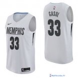 Maillot NBA Pas Cher Memphis Grizzlies Pau Gasol 33 Nike Blanc Ville 2017/18