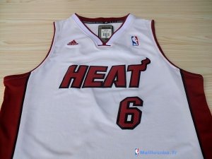 Maillot NBA Pas Cher Miami Heat LeBron James 6 Blanc Rouge