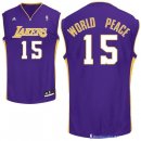 Maillot NBA Pas Cher Los Angeles Lakers Metta World 15 Peace Pourpre