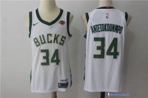 Maillot NBA Pas Cher Milwaukee Bucks Giannis Antetokounmpo 34 Blanc 2017/18