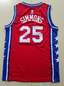 Maillot NBA Pas Cher Philadelphia Sixers Junior Ben Simmons 25 Rouge Statement 2017/18