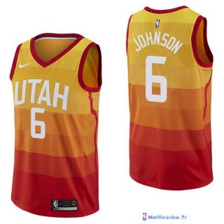 Maillot NBA Pas Cher Utah Jazz Joe Johnson 6 Nike Jaune Ville 2017/18