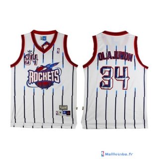 Maillot NBA Pas Cher Houston Rockets Hakeem Abdul Olajuwon 34 Retro Blanc