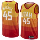 Maillot NBA Pas Cher Utah Jazz Donovan Mitchell 45 Nike Jaune Ville 2017/18