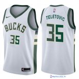 Maillot NBA Pas Cher Milwaukee Bucks Mirza Teletovic 35 Blanc Association 2017/18