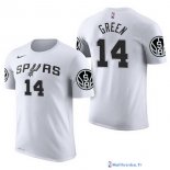 Maillot Manche Courte San Antonio Spurs Danny Green 14 Blanc 2017/18