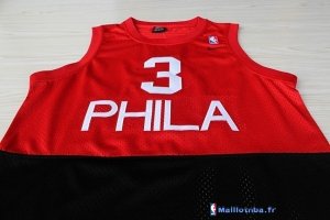 Maillot NBA Pas Cher Philadelphia Sixers Allen Iverson 3 Retro Rouge Noir