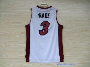 Maillot NBA Pas Cher Miami Heat Dwyane Wade 3 Blanc Rouge