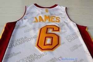 Maillot NBA Pas Cher Miami Heat LeBron James 6 Blanc Or