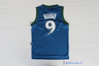 Maillot NBA Pas Cher Minnesota Timberwolves Ricky Rubio 9 Retro Bleu