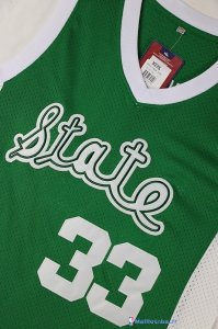 Maillot NCAA Pas Cher Michigan Earvin Johnson 33 Vert Blanc