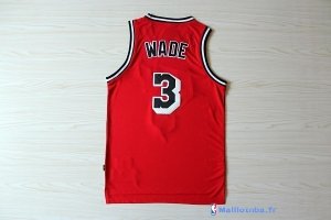 Maillot NBA Pas Cher Miami Heat Dwyane Wade 3 Retro Rouge