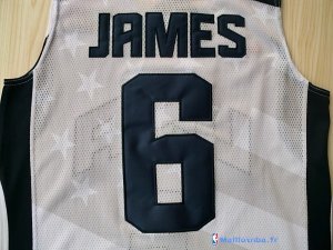 Maillot NBA Pas Cher USA 2012 James 6 Blanc