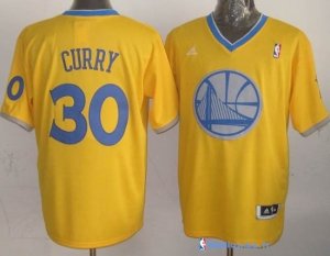 Maillot NBA Pas Cher Noël Golden State Curry 30 Jaune