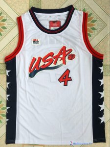 Maillot NBA Pas Cher USA 1996 Charles Barkley 4 Blanc