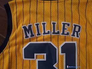 Maillot NBA Pas Cher Indiana Pacers Reggie Miller 31 Jaune Bande