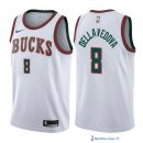 Maillot NBA Pas Cher Milwaukee Bucks Matthew Dellavedova 8 Retro Blanc 2017/18