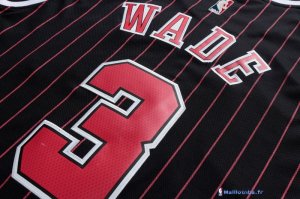 Maillot NBA Pas Cher Chicago Bulls Dwyane Wade 3 Noir Bande