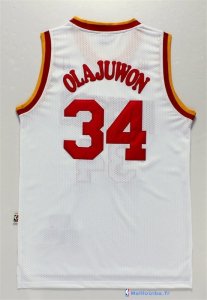 Maillot NBA Pas Cher Houston Rockets Hakeem Abdul Olajuwon 34 Blanc