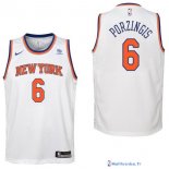 Maillot NBA Pas Cher New York Knicks Junior Kristaps Porzingis 6 Blanc 2017/18