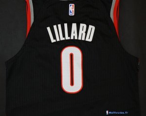 Maillot NBA Pas Cher Portland Trail Blazers Damian Lillard 0 Noir Icon 2017/18